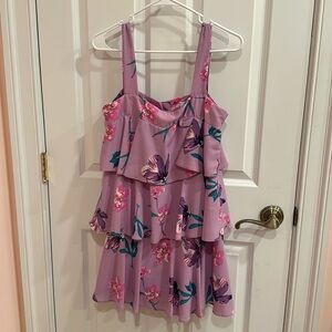 Pink lily spring floral dress